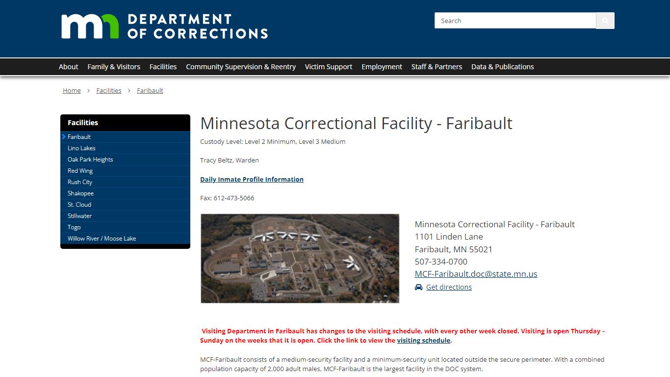 Faribault / Department of Corrections - Minnesota's State Portal
